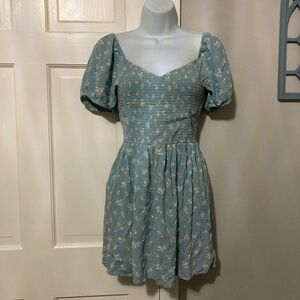 American Eagle Outfitters Floral Mini Dress in Teal